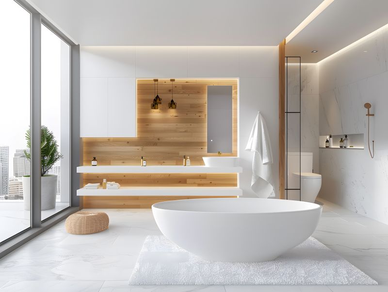 Modern Bathroom with New Bathtub